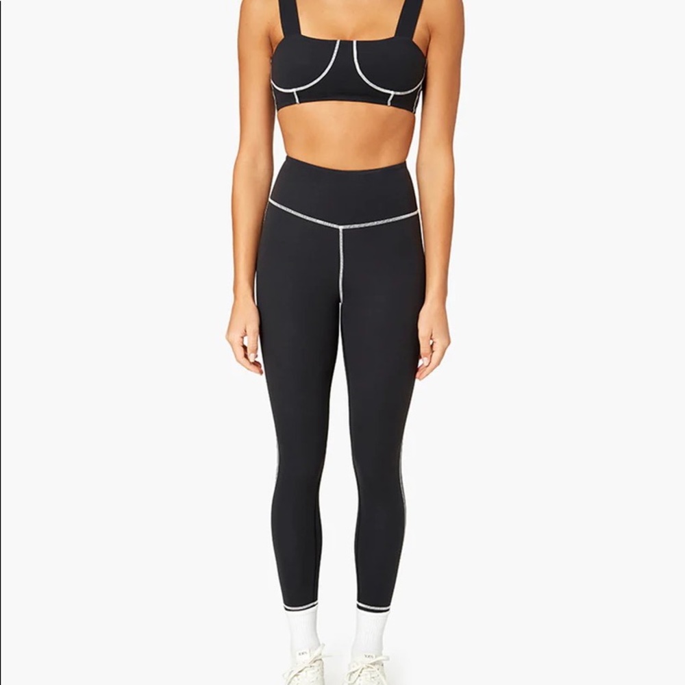 NWOT WeWoreWhat Black Corset Stretch Tech Leggings